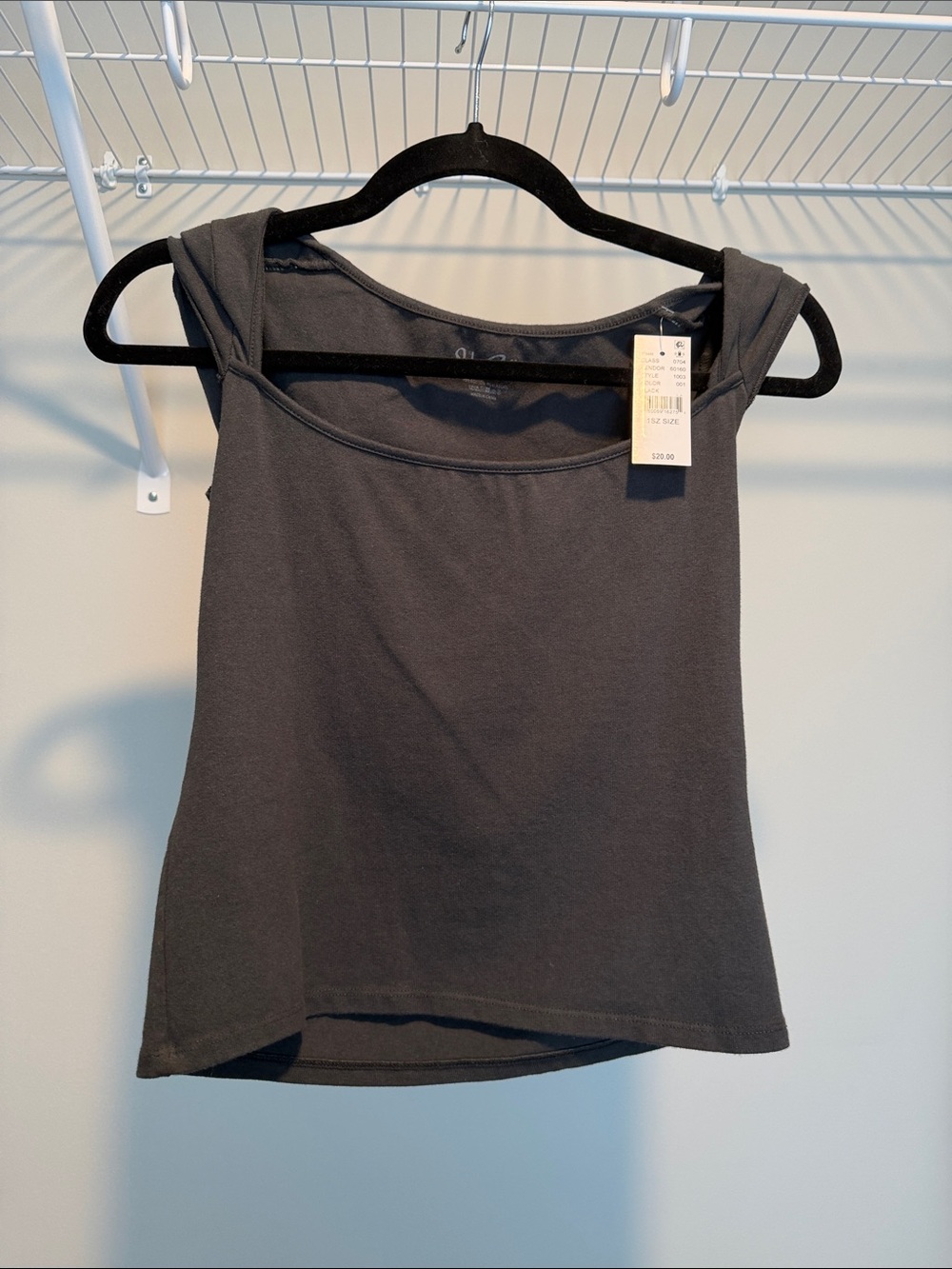 PacSun Charcoal Knot-Shoulder Tank Top